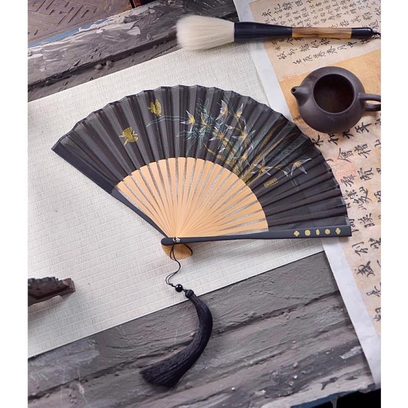 Elegant Chinese Bamboo Folding Fan 6 Inch Plain Blank Fan for Women Hanfu Qipao Vintage Handheld Fan Summer Cooling Oriental Fan