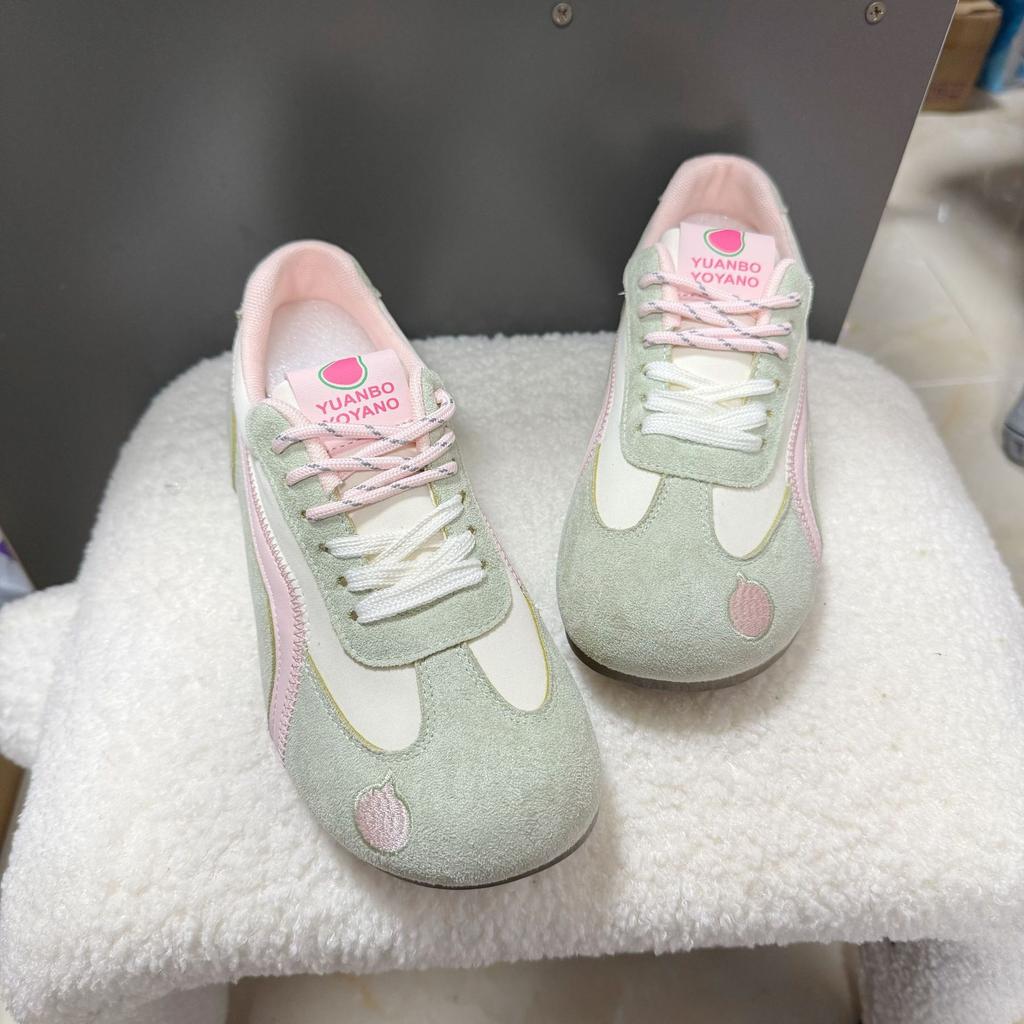 2025 spring and summer new German training shoes women's retro versatile sports and leisure shoes soft sole color matching light Forrest Gump shoes