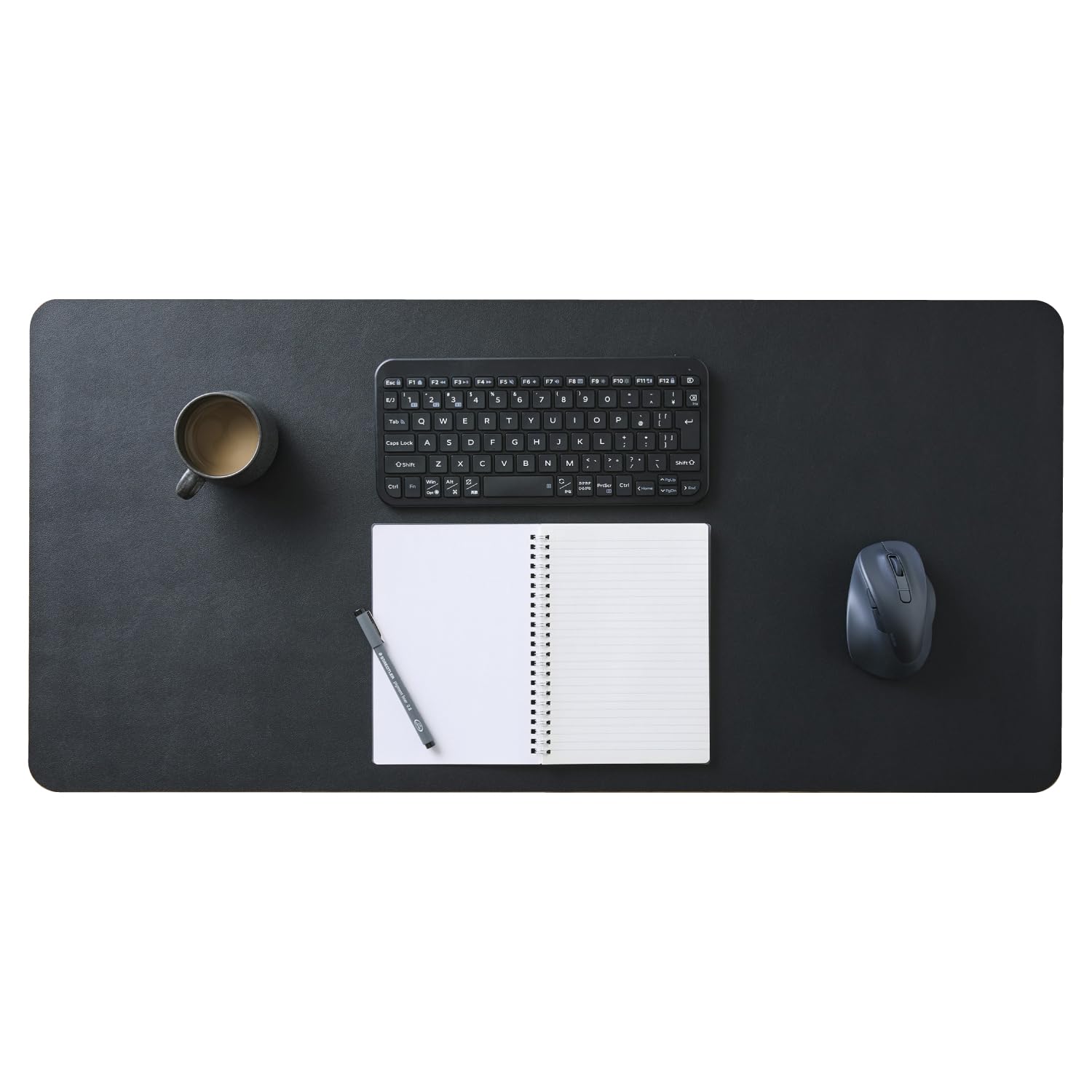 

ELECOM Large Desk Mat Mouse Pad 900mm x 430mm Mouse Compatible Leather Black Non-Slip Single-Sided MP-XDM04BK чёрный