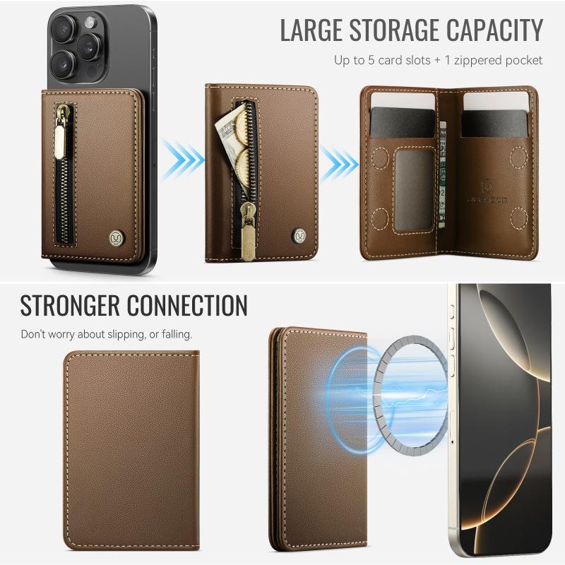Leather PU Mobile Phone Magnetic Card Holder Card Holder Magnetic Ring