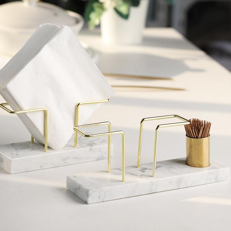 Porte-mouchoirs en marbre robuste, Support à mouchoirs créatif pour restaurant, Base antidérapante, Décoration de salle de bain, Étanche.