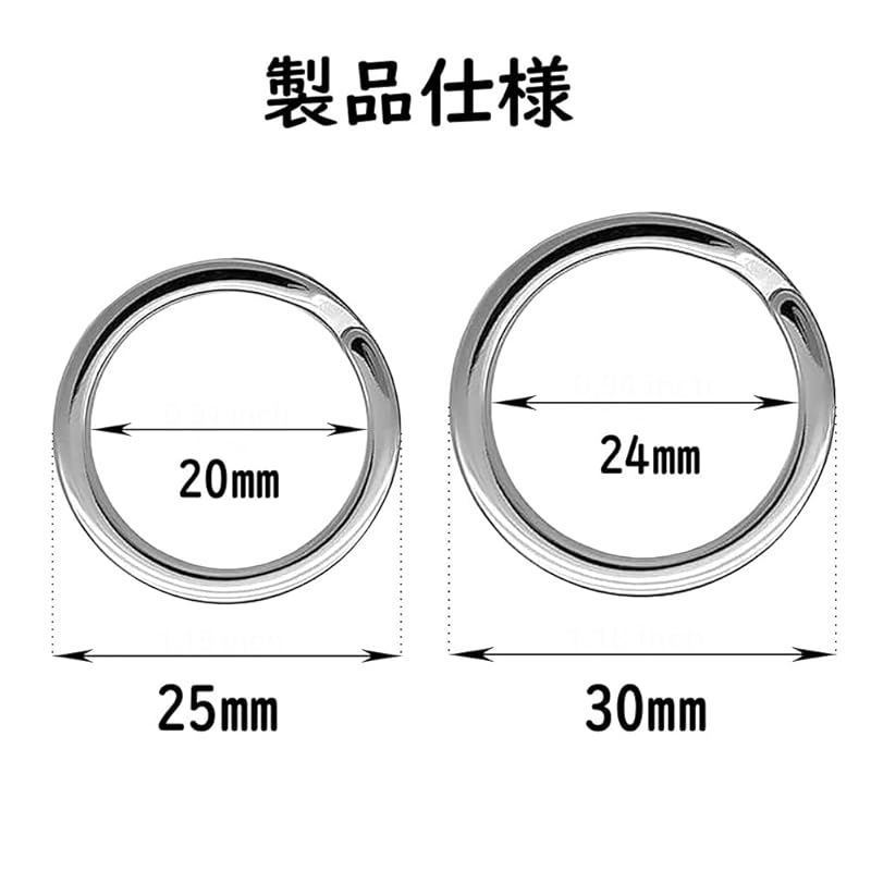[GUANGUAN] Key Ring Key Holder Set of 10 Carabiner Outer Circumference 25mm*5 Pieces +30mm*5 Pieces Lightweight Key Ring Easy To Install Bag Ring