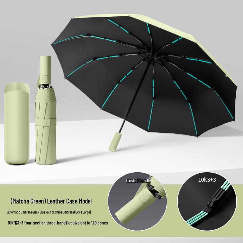 Large Automatic Folding Umbrella for Men & Women - Dual-Use Sun & Rain Protection with UV Sunshade