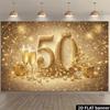 2D Sparkly 50th Birthday Backdrop for Golden Anniversary Party