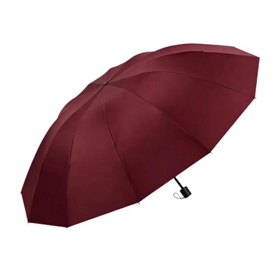 Ombrello Pieghevole Portatile a 12 Stecche, Leggero con Ampia Cupola per Sole e Pioggia, Antivento Protezione Solare UV, Ombrello da Viaggio per 2 Persone