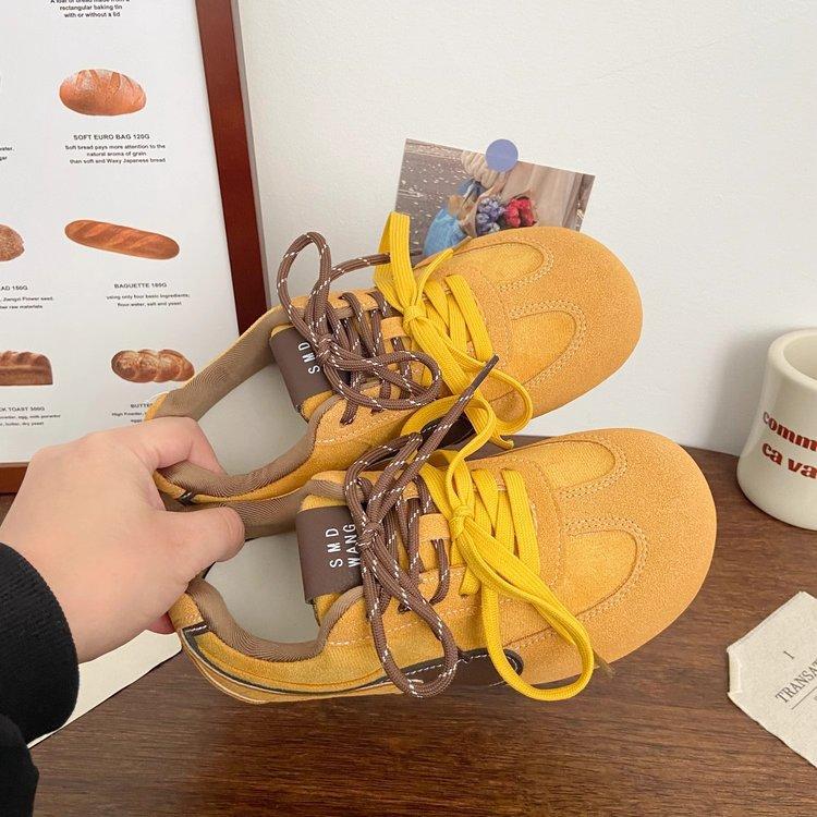 Popular German training shoes women's 2025 new ins bread shoes women's student niche trendy shoes design thick baseplate shoes