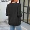 BITCED Autumn/Winter Women's Solid Colour Zip-Up O-Neck Knitted Cardigan
