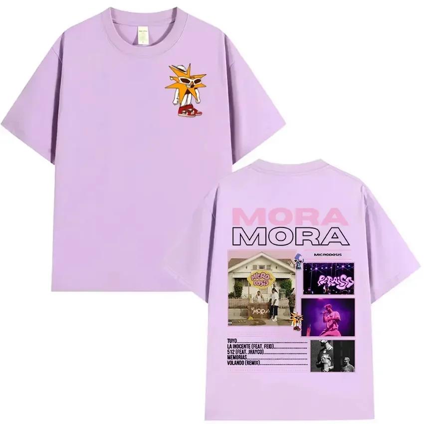 Rapper Mora Microdosis Tour Album 2025 Graphic T Shirt Unisex Hip Hop Fashion Vintage Cotton Short Sleeve Tshirt Unisex Streetwear