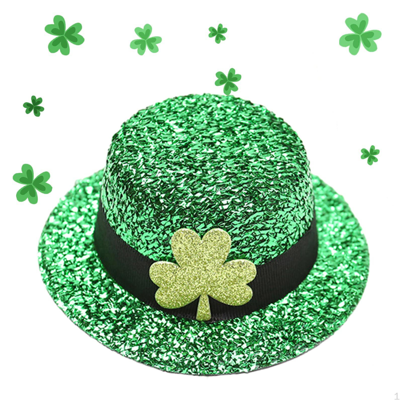 Festive Green Hat Hair Clip for St. Patrick s Day Celebration Shamrock