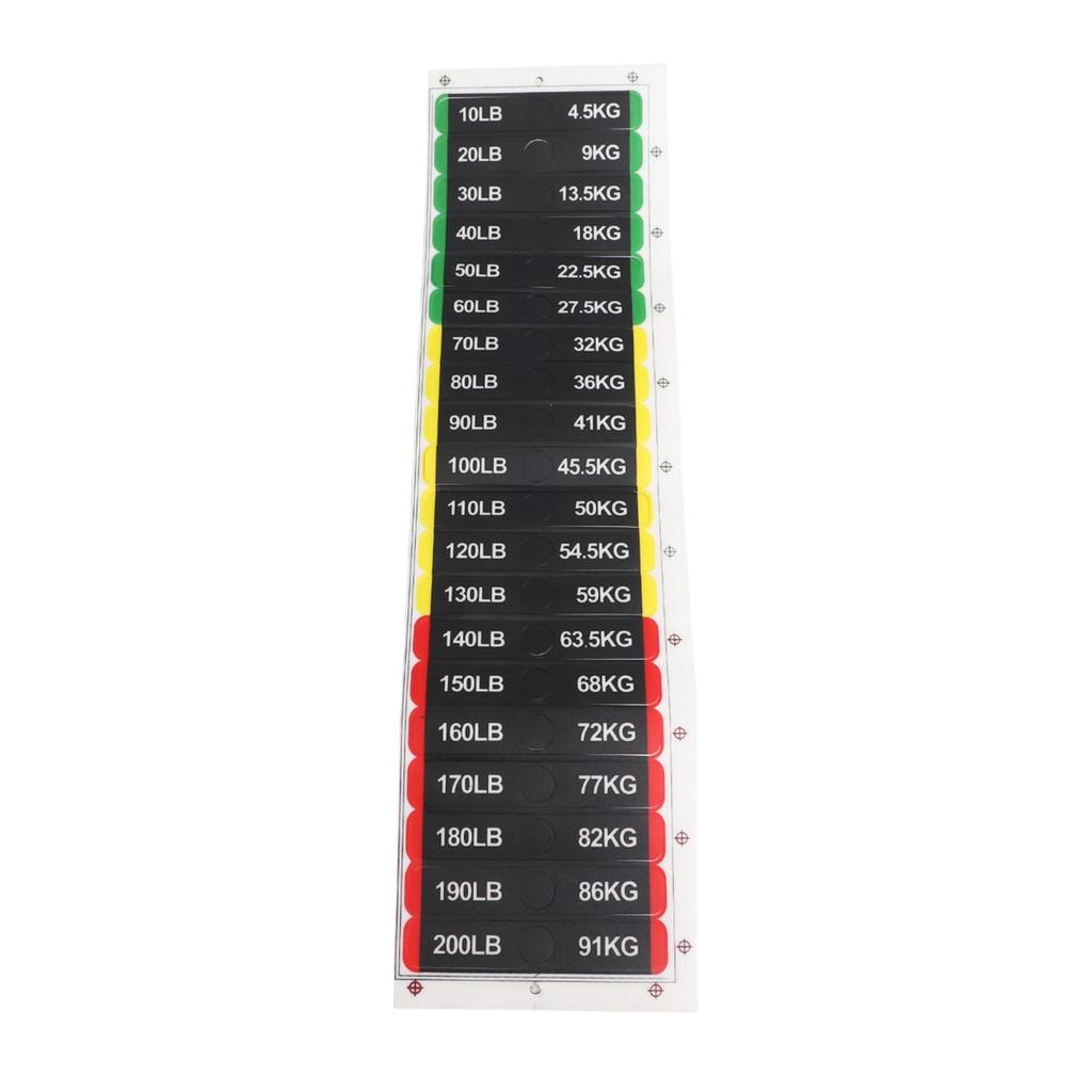 Weight Block Marking Stickers and Smooth PP Material from 10LB to 310LB