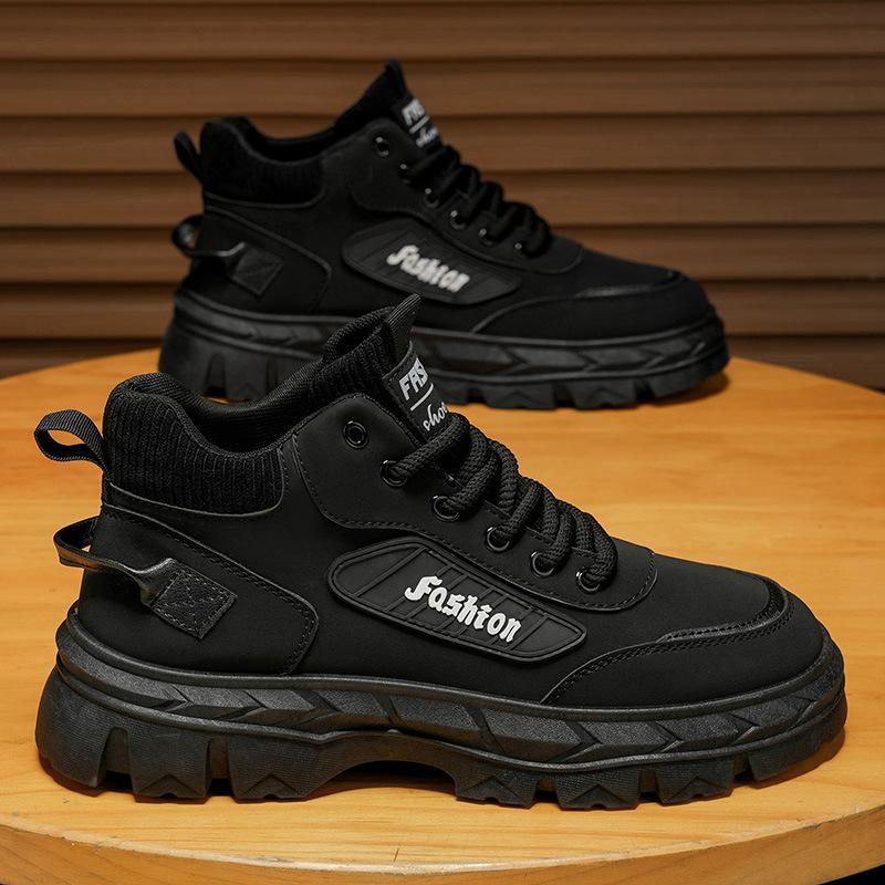 

Men s Shoes Autumn New Shoes Outdoor Mountaineering Sports Leisure Thick soled Anti slip Height Increasing Work Boots 44