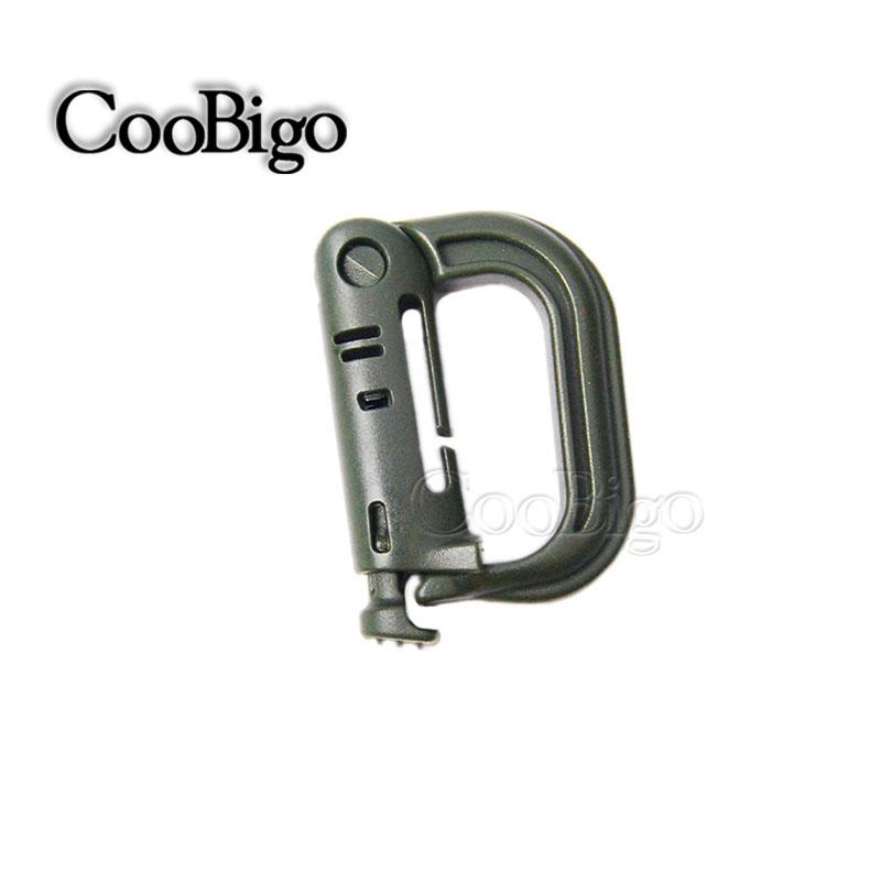50pcs Plastic D Ring Grimlock Carabiner Clips Molle Tactical Backpack Snap Lock Webbing Buckle Keychain Hook Outdoor Accessories