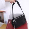 Large Capacity Rhinestone Handbag Zipper Chain Shoulder Bag Retro Small Square Bag  Party