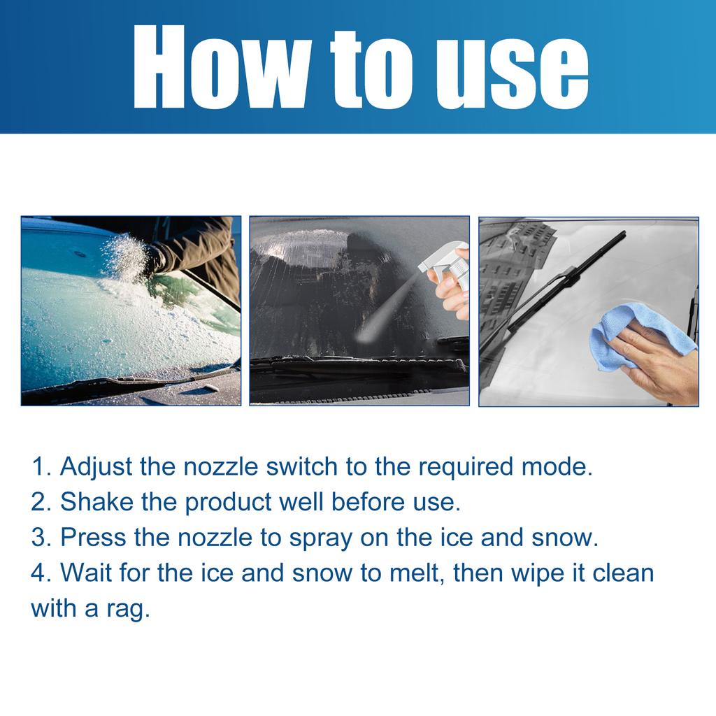 Ice & Snow Melter - Winter Automotive Glass Rapid Ice & Snow Remover, Windshield & Window Snow Prevention Agent