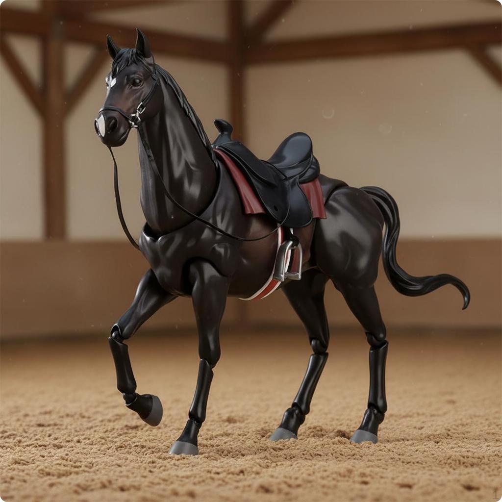 PVC Horse Model Poseable Articulated Collectible Mounted White