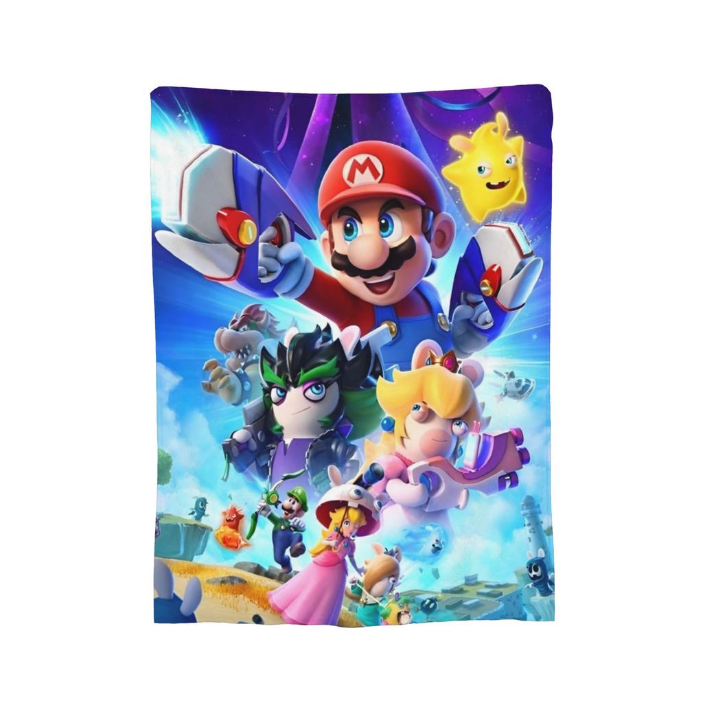 Roztomilý Boo Marios Potah na deku Flanelové přehozy Dekorace postele pohovky Měkké teplé přehozy,