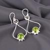 Green Peridot Gemstone 925 Sterling Silver Handmade Earrings 2.06"Gift For Women EE-98-3