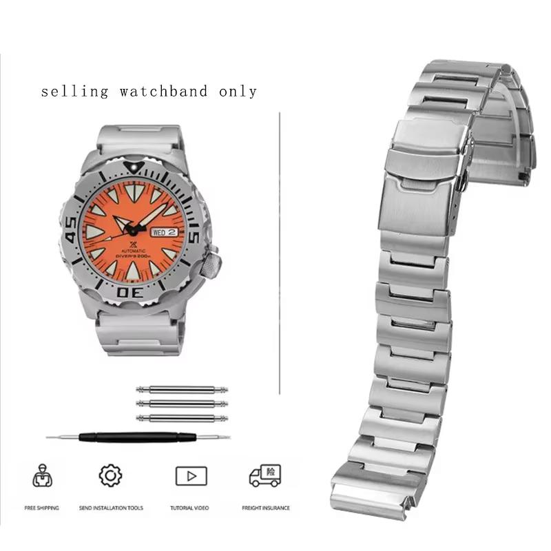 

Высококачественная прецизионная сталь Для Seiko Little Monster SKX779 SKX781 Ремешок для часов Классическая серия Цельностальной ремешок для часов Мужской 20 мм 20mm серебряный