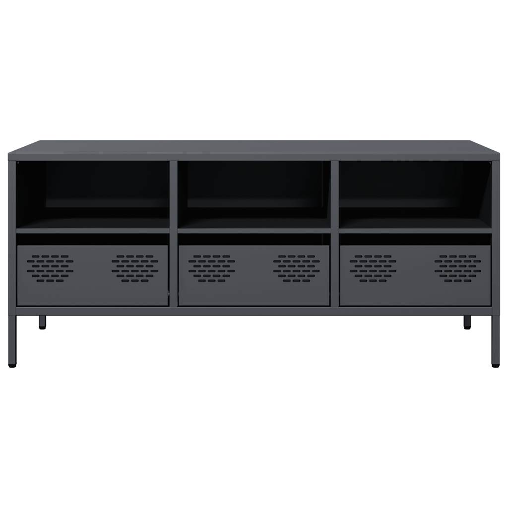 Vidaxl Szafka Rtv, Antracyt, 101,5X39X43,5 Cm, Stal Walcowana Na Zimno
