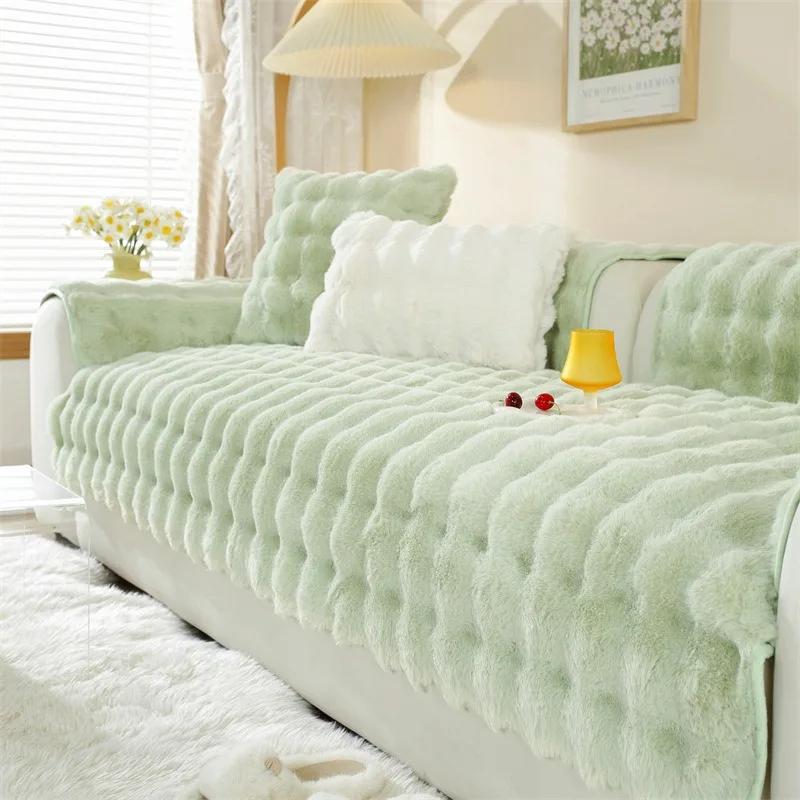 Thicken Plush Couch Cushion Covers Living Room Pet Kids Sofa Mat Non-Slip Armchair Slipcovers Protector Bankhoes Seat Covers