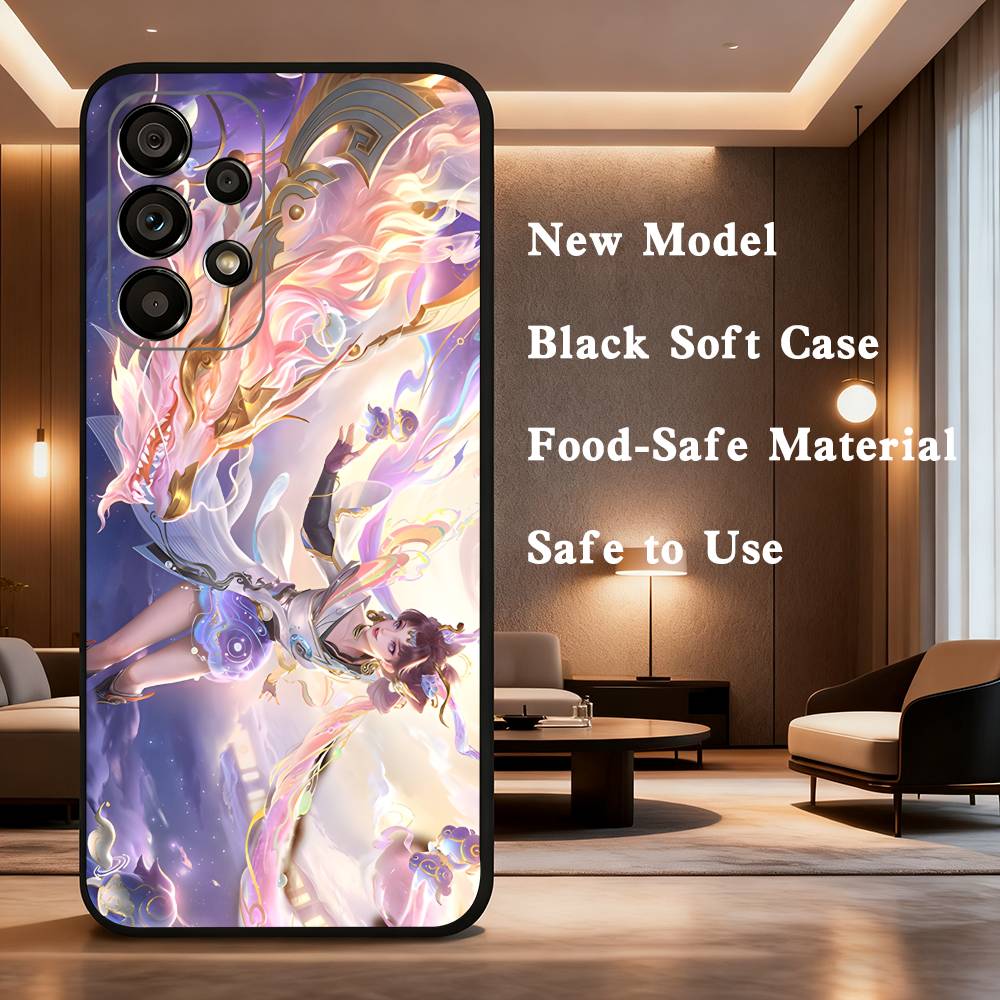 

The game Honor of Kings Phone Case For Samsung Galaxy A73,31,32,72,41,53,52,71,22,5G,Note,J7,8,9 Soft Black Silicone Cover SamsungA71