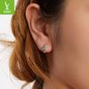 Creative Iris Cross Ear Buckle, Embossed Craft S925 Silver Fashion Earrings, One Piece Of Jewelry
