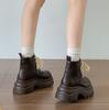 Black British Thick Heel Thick-soled Martin Boots Women's 2025 New Autumn Versatile Height-increasing and Thin Retro Short Boots