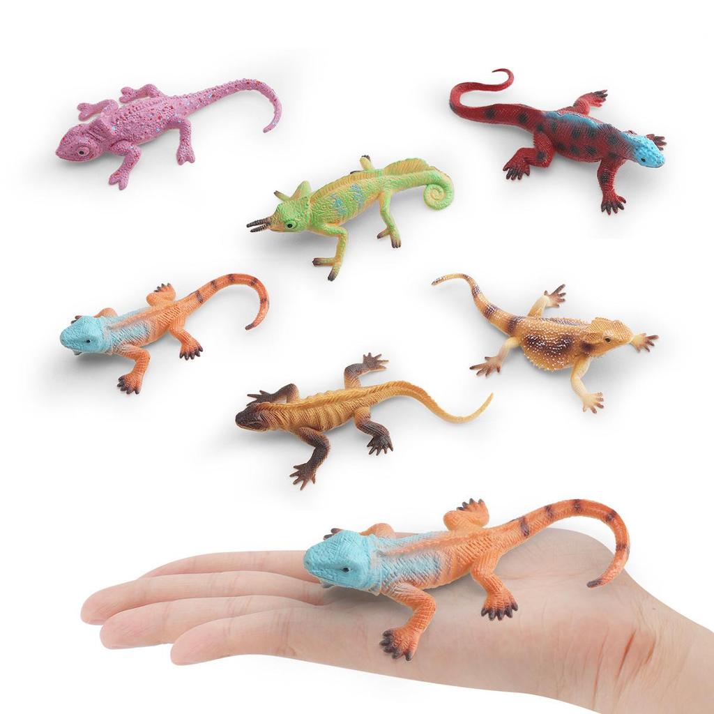 Cross-Cultural Reptile Model Set: Iguana, Chameleon, and Bearded Dragon for Kids' Cognitive Development with Card