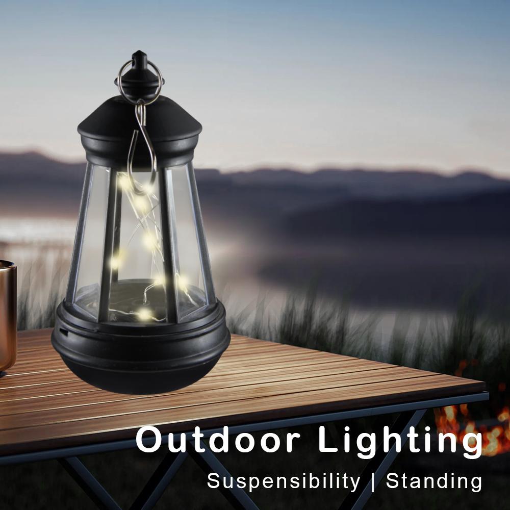 Retro Kerosinlampe Wasserdichte Solarkerzenlaterne LED Landschaft Hof Hängelichter Außen Garten Dekoration