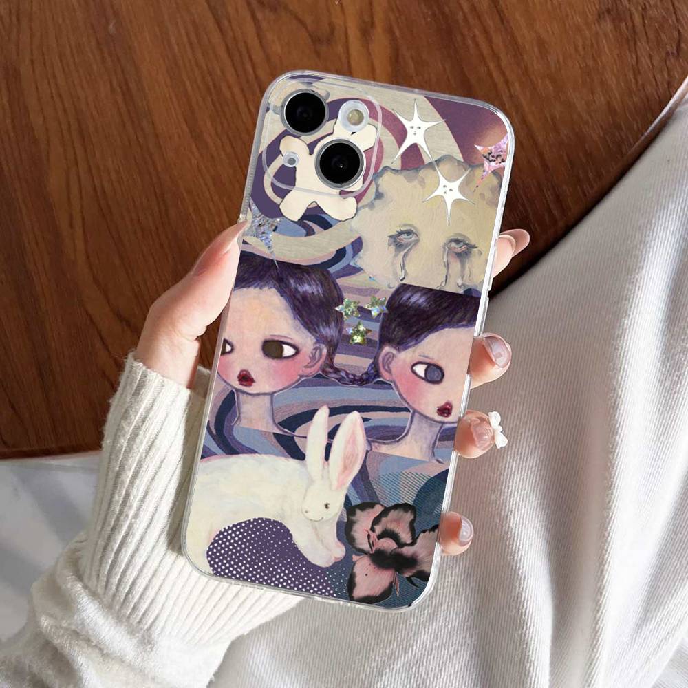 Aya Takano paintings Phone Case For iPhone 17 15 14 13 11 12 16 Pro Max Plus Mini Transparent Silicone Soft Funda