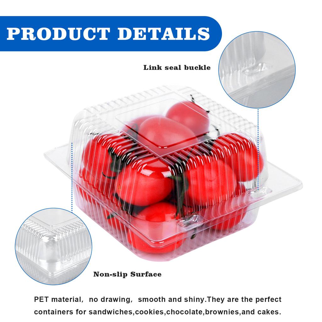 Clamshell Take Out Tray Plastic Hinged Food Containers Disposable Takeout Box