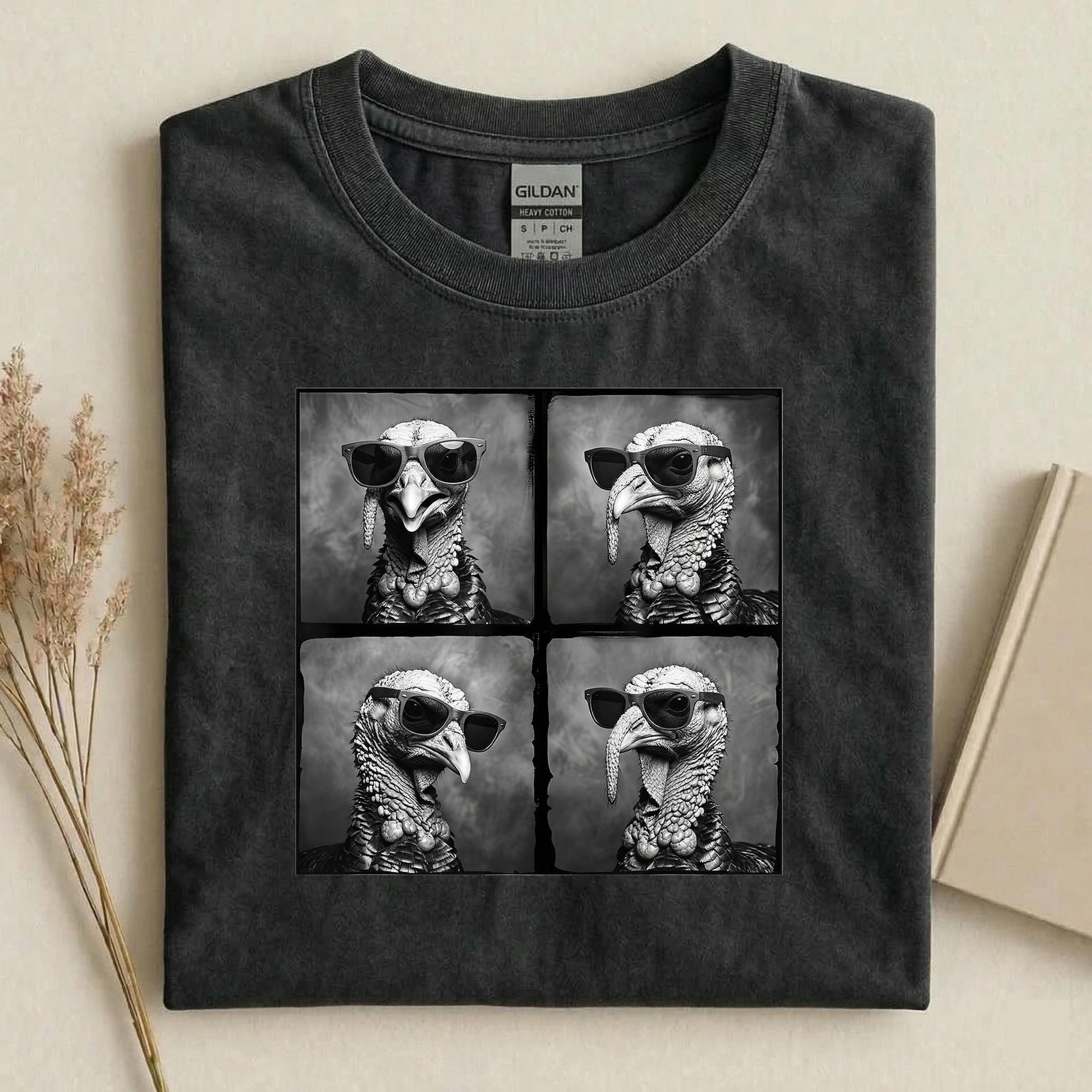 Funny Turkey With Sunglasses Shirt, Cool Bird Graphic Tee, Trendy Streetwear Tee, Unisex Hipster Turkey Shirt S