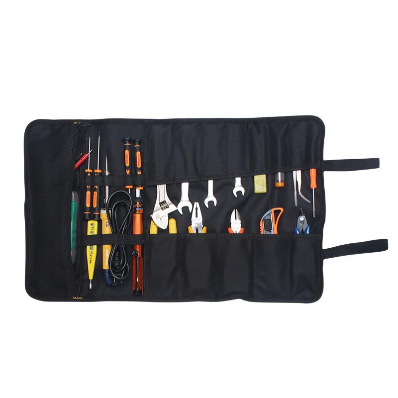 Large Wrench Roll Up Tool Roll Pouch Bag with 22 Pockets, Waterproof Canvas Wrench Roll Organizer Bag for Craftwork Electrician
