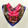 [BYSIFA] Coffee Women Silk Scarf Shawl Winter Elegant Brand Floral Large Square Scarves Wraps Fashion Muslim Head Scarf Blue,Red