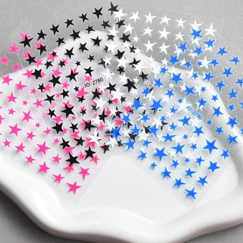 Sweet Cool 3D Five-Pointed Star Nail Art Stickers - Trendy INS & Celebrity Style