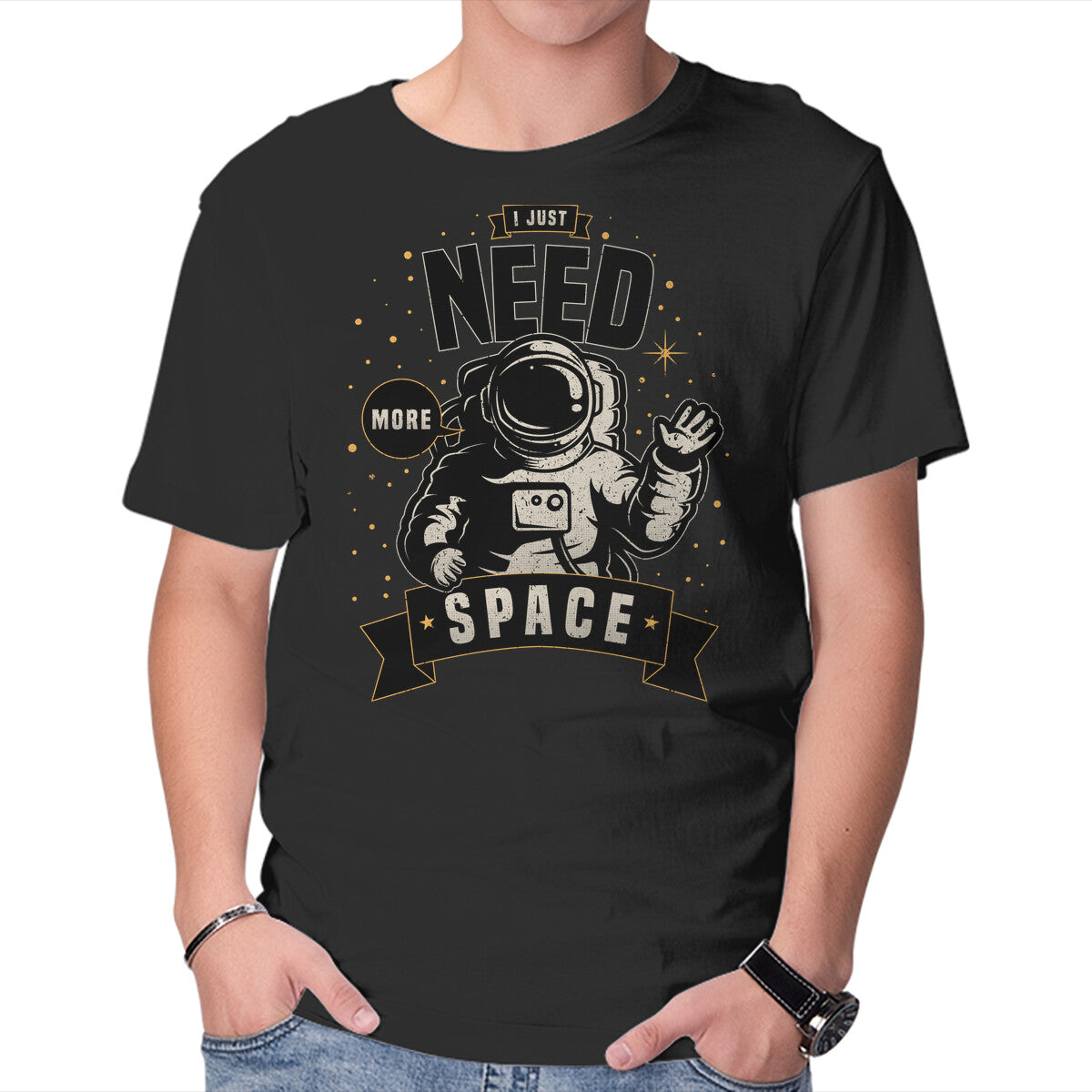 Unisex Crew Neck T-Shirt I Just Need More Space Graphic Short Sleeve Casual Tee XXXXL