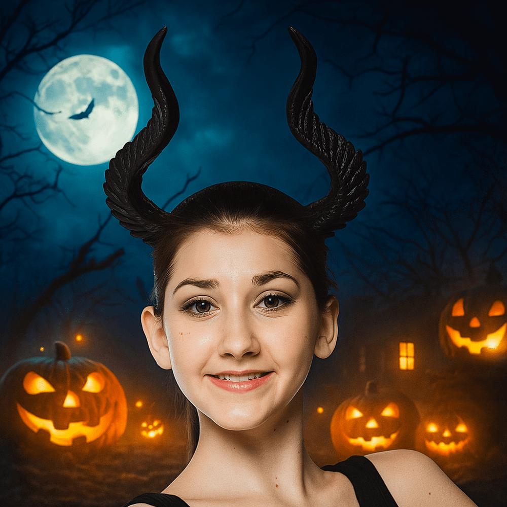 PU Cosplay Hairband Ox Horn Halloween Hair Hoop Halloween Horns Headband  Stage Performance Props