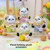 Sleutelhanger met panda-hoofddoek en pluche design, modieus voor kinderen en verzamelaars.