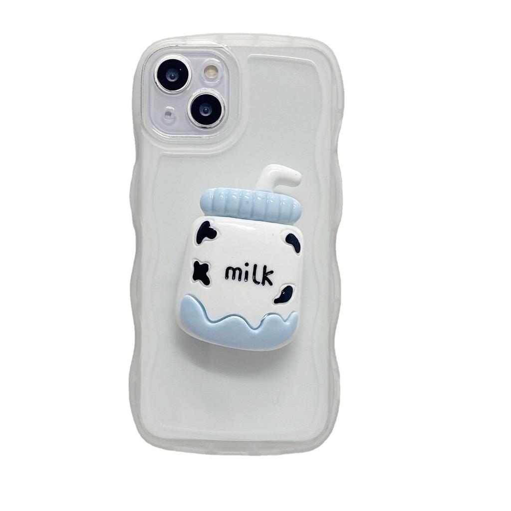 Applicable To Apple 15PRO Wavy Side Beverage Stand Mobile Phone Case IPhone 12 Soft Shell Anti-fall Color Protection Case
