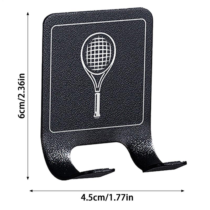 2Pcs Tennis Racket Holder Universals Wall Mounted Racket Rack Stainless Steel Wall Hook Space-Saving Badminton Racket Holder