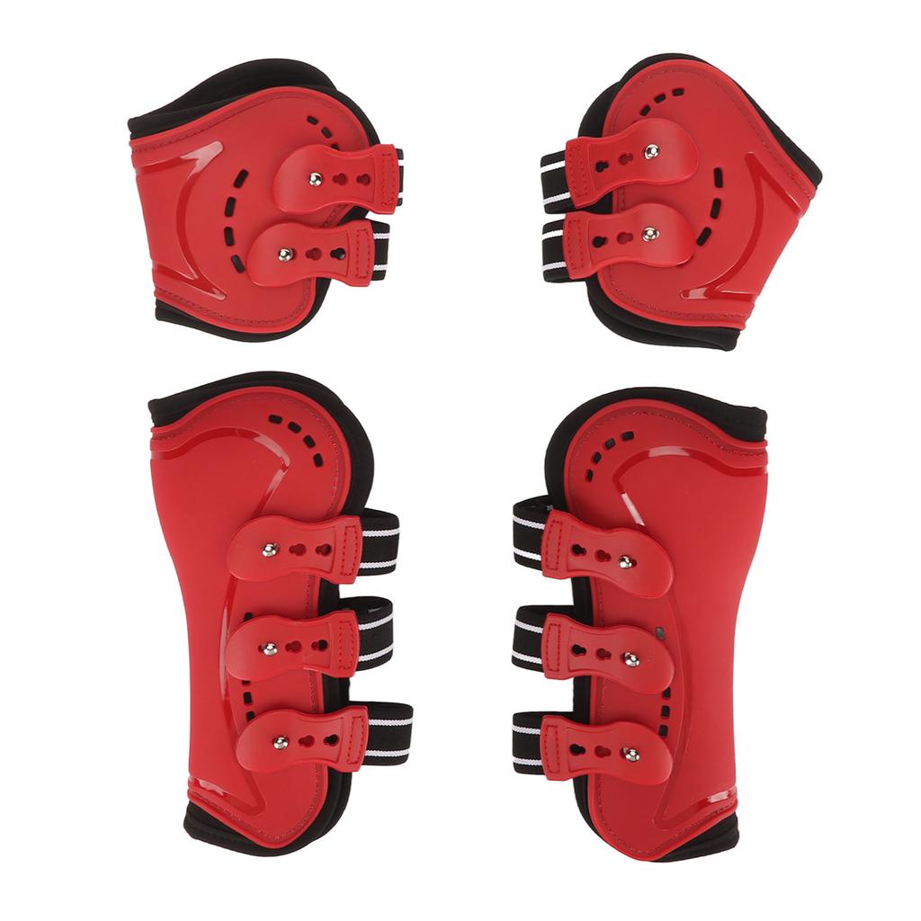 Fetlock Horse Boots Lightweight Breathable Wearproof Horse Hind Leg Boots for Horse Accessories Red