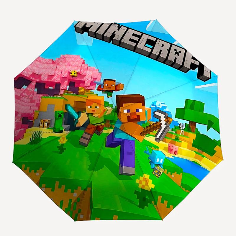 Minecraft CharactersThemed Automatic Opening and Closing Umbrella 8 Ribs, Suitable for Leisure and Going Out, Outdoor Accessory, Gothic St