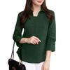 ZANZEA Women Turn Down Collar Solid Color Casual 3/4 Sleeve Blouse