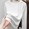 Women's Double-sided Plush Layer Top: Round Neck, Long Sleeve, Thick, Warm, Slim-fit, Brushed, Autumn/Winter Style 2025.