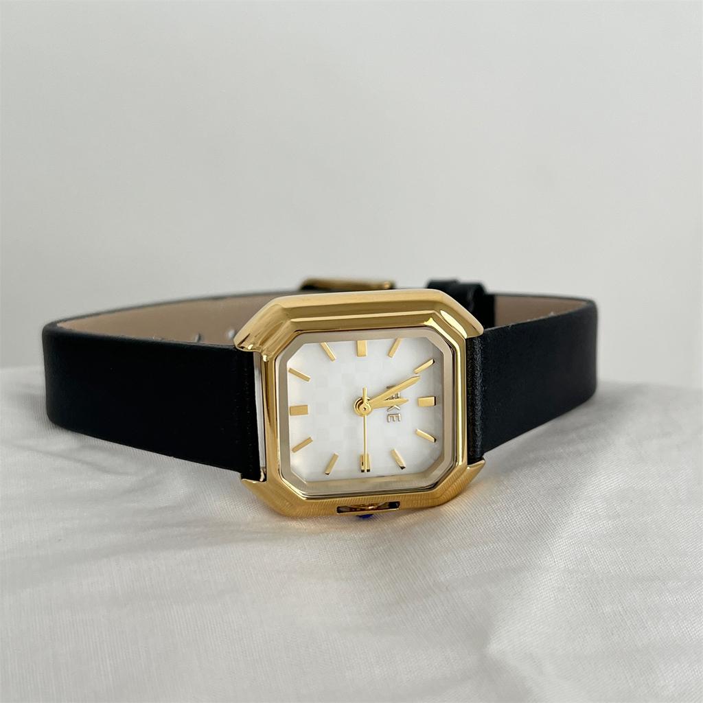 New Nordic retro small square watch for womenfashionable and elegantlight luxury women's leather quartz watch high-end selection