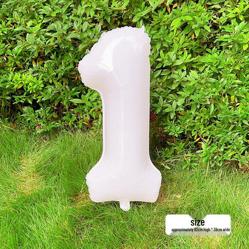 White Number Balloons for Kids' First Birthday Party Decorations