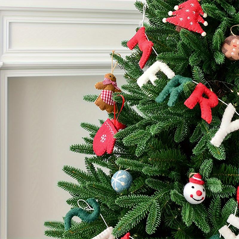 6pcs/box Wool Felt Party Hanging Balls Gifts Christmas Ornaments Home Santa Snowman Window Dsplay Ball Decorations Holiday