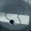 Personalized Black Star Enamel Necklace - Korean Style Retro Hip Hop Beaded Chain Jewelry for Women