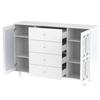 Mirrored Sideboard, Modern Chest of Drawers with 2 Doors & 4 Drawers, Cabinet with Crystal Handles, for Living Room, Dining Room & Bedroom