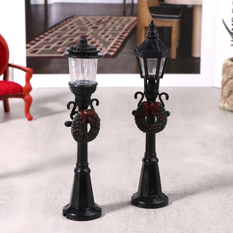 1:12 Dollhouse Miniature Christmas Street Lamp Mini Streetlight Park Decor Toy Doll House Accessories